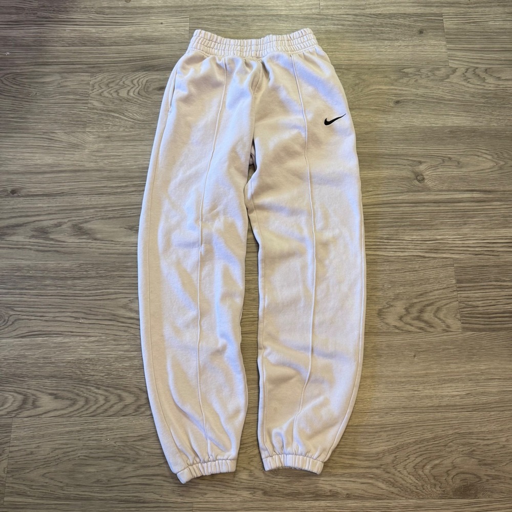 Nike Pintuck Jogger Sweatpants Off White Pink Tint XS